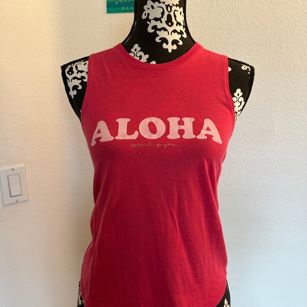 Spiritual Gangster Aloha Red Tank Top